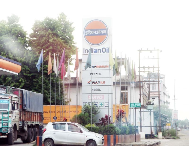 A petrol pump in Dimapur. Fuel prices have been on an upward trend for five consecutive days this week since February 9. (Morung File Photo)